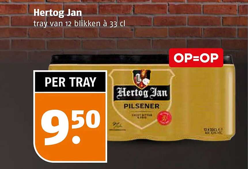 Hertog Jan tray van 12 blikken à 33 cl OP=OP