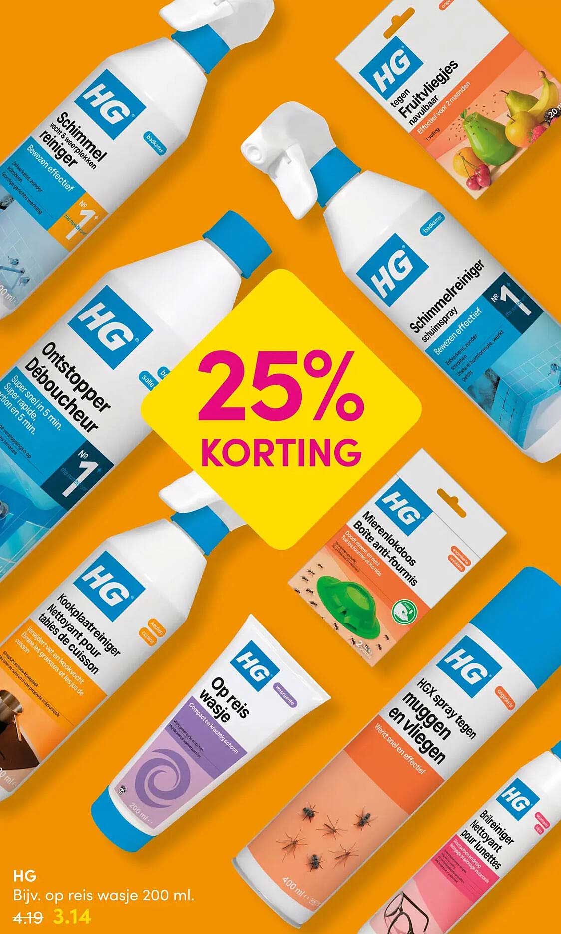 HG Bijv. op reis wasje 200 ml. 25% KORTING