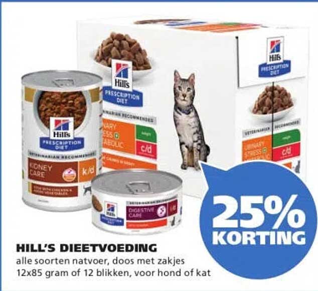 HILL'S DIEETVOEDING 25% KORTING