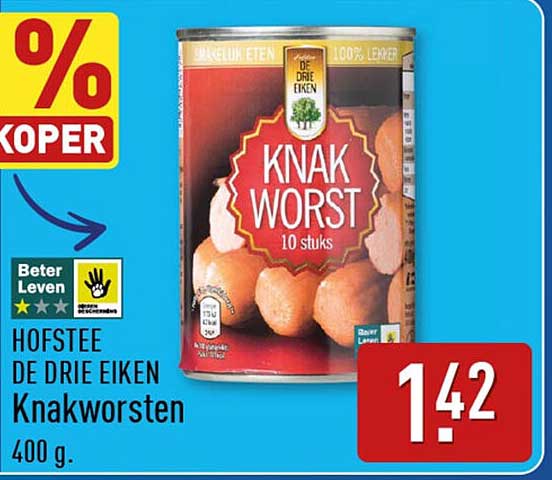 Hofstee De Drie Eiken Knakworsten 400 g