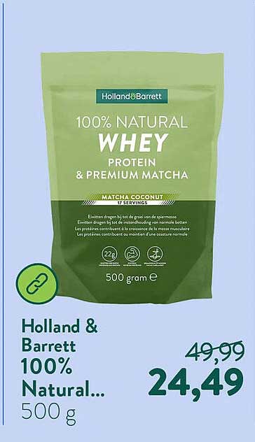 Holland & Barrett 100% Natural Whey Protein & Premium Matcha