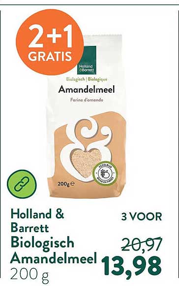Holland & Barrett Biologisch Amandelmeel 200 g 2+1 GRATIS