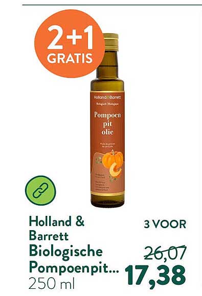 Holland & Barrett Biologische Pompoenpit... 250 ml 2+1 GRATIS