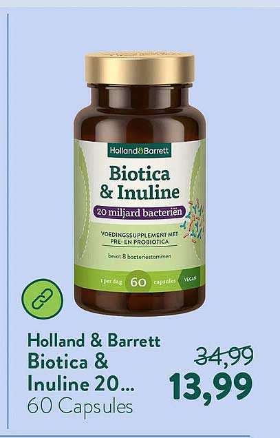Holland & Barrett Biotica & Inuline 20 miljard bacteriën 60 Capsules