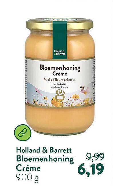 Holland & Barrett Bloemenhoning Crème 900 g