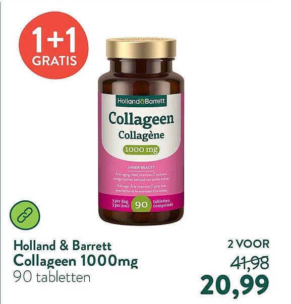Holland & Barrett Collageen 1000mg 90 tabletten 1+1 gratis
