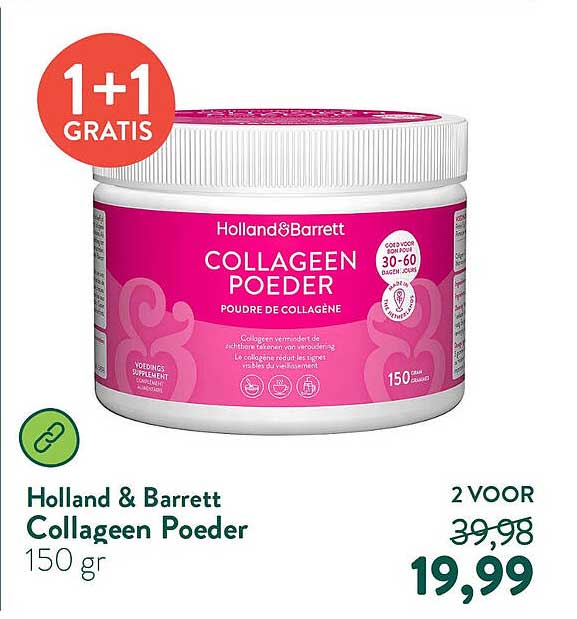 Holland & Barrett Collageen Poeder 150 gr 1+1 GRATIS