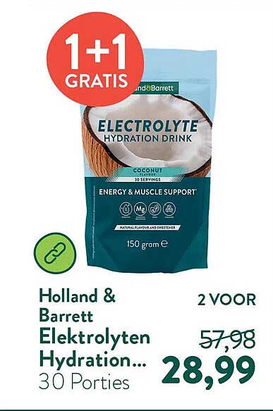 Holland & Barrett Elektrolyten Hydration... 30 Porties 1+1 GRATIS