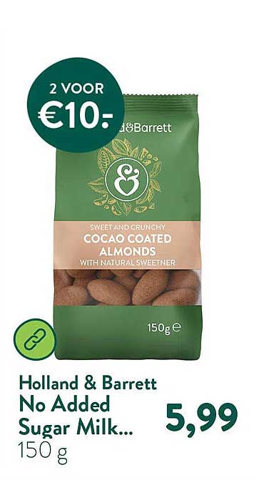 Holland & Barrett No Added Sugar Milk... 150 g 2 voor €10,-