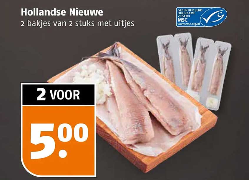 Hollandse Nieuwe 2 bakjes van 2 stuks met uitjes