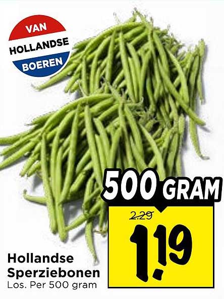 Hollandse Sperziebonen Los. Per 500 gram