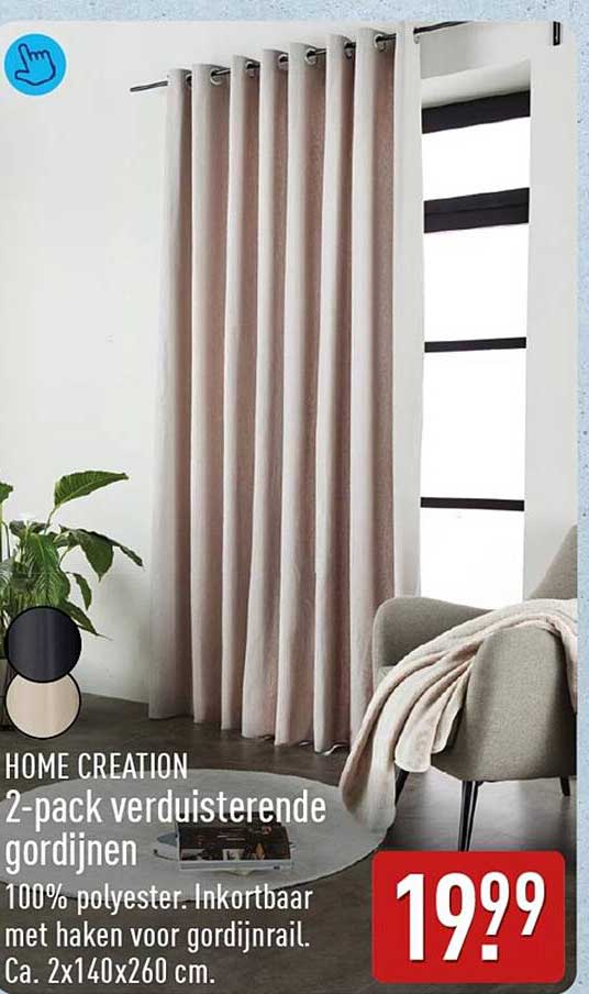 HOME CREATION 2-pack verduisterende gordijnen