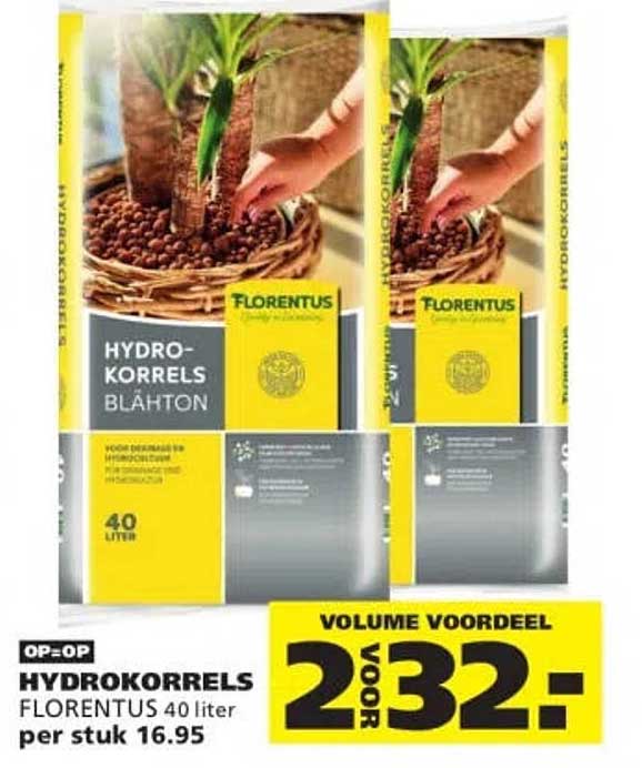 HYDROKORRELS FLORENTUS 40 liter per stuk 16.95 VOLUME VOORDEEL 2 VOOR 32.-