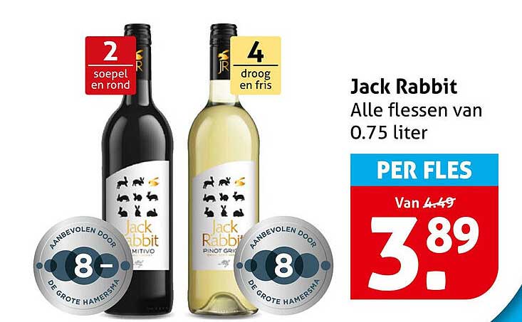 Jack Rabbit Alle flessen van 0.75 liter PER FLES