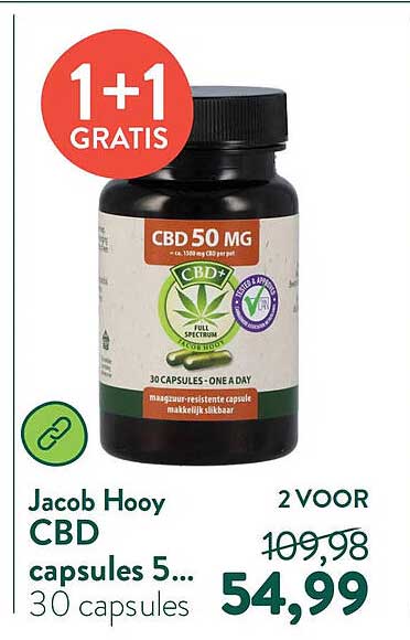 Jacob Hooy CBD capsules 5... 30 capsules 1+1 GRATIS