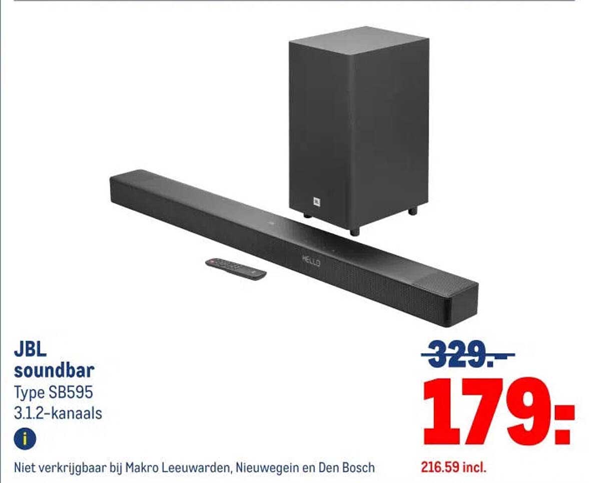 JBL soundbar Type SB595 3.1.2-kanaals