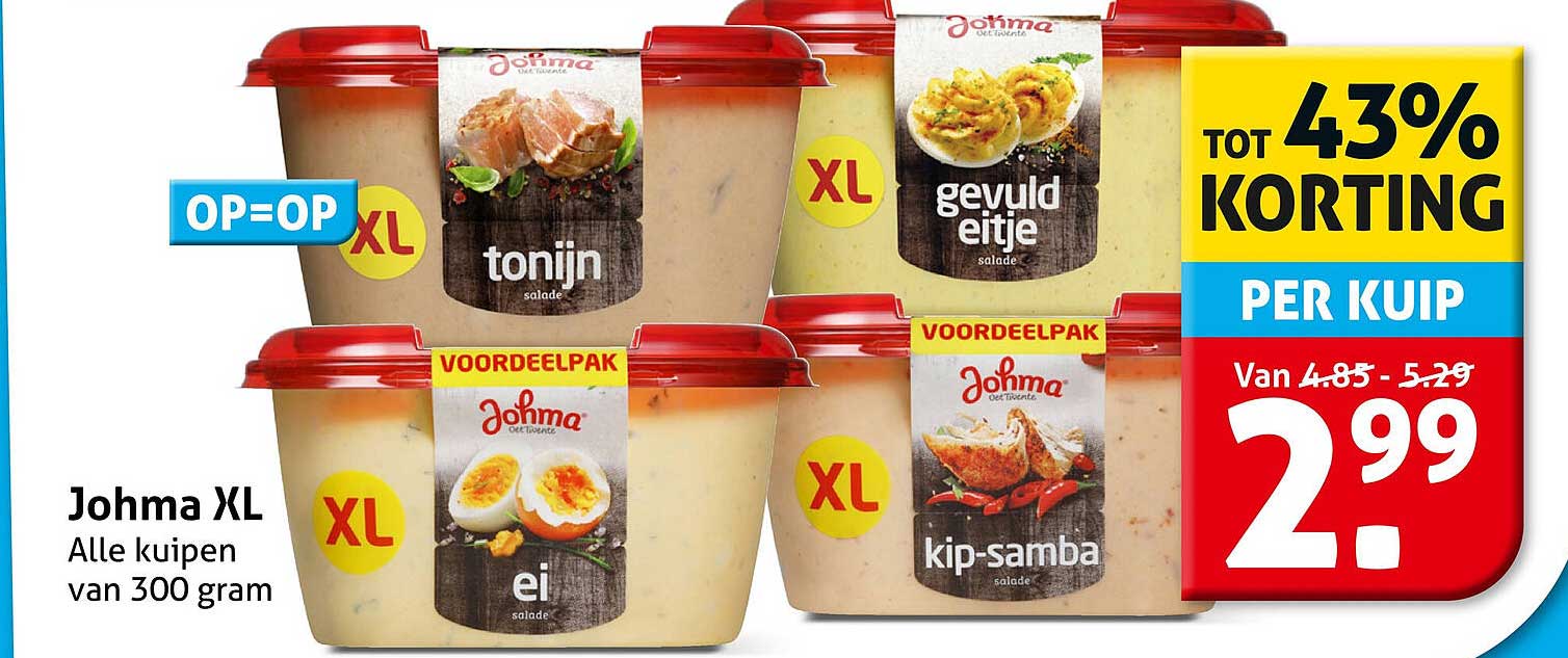 Johma XL Alle kuipen van 300 gram TOT 43% KORTING PER KUIP