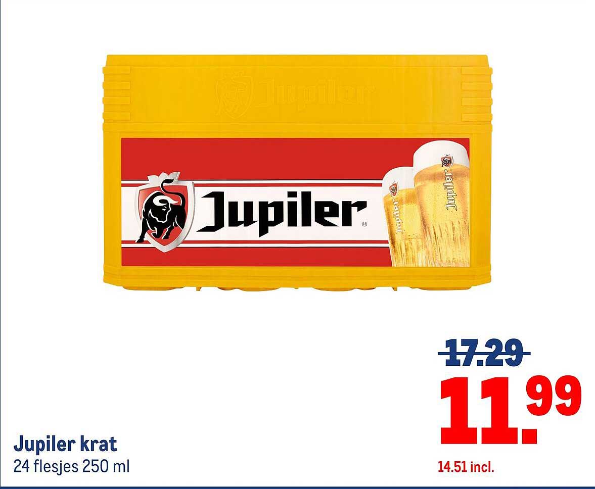 Jupiler krat 24 flesjes 250 ml