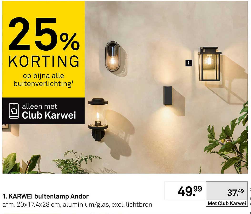 KARWEI buitenlamp Andor 25% korting