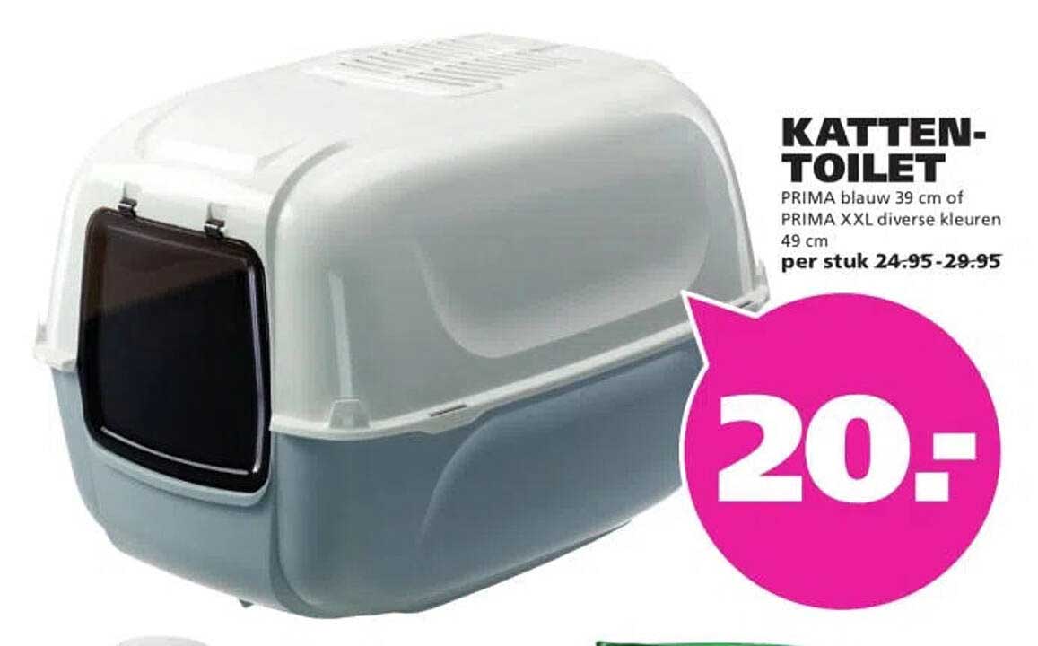 KATTEN-TOILET PRIMA blauw 39 cm of PRIMA XXL diverse kleuren 49 cm