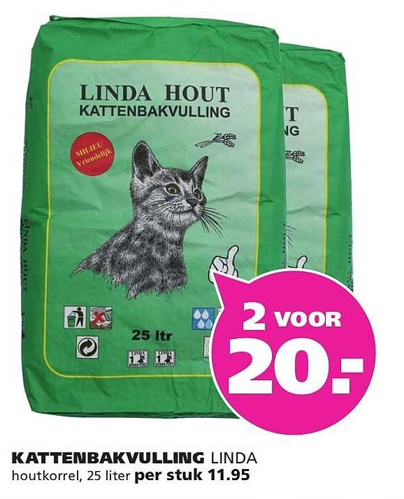 KATTENBAKVULLING LINDA 2 voor 20.-