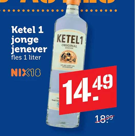 Ketel 1 jonge jenever fles 1 liter NIX18