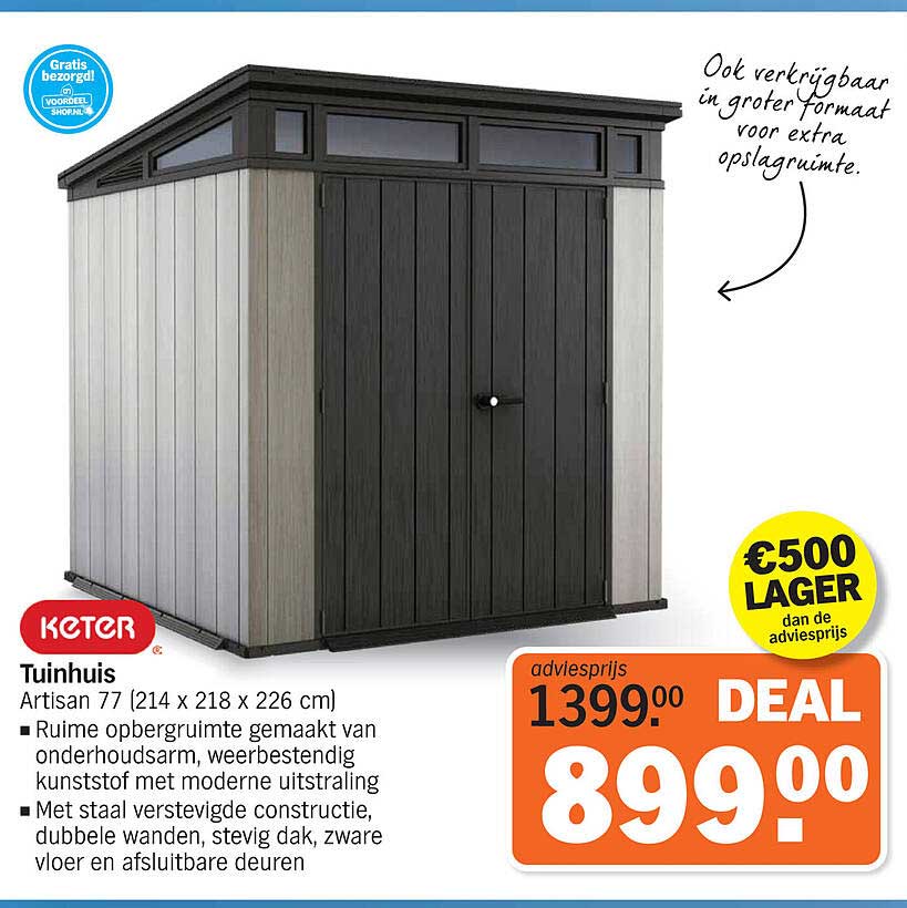 Keter Tuinhuis Artisan 77 (214 x 218 x 226 cm) DEAL