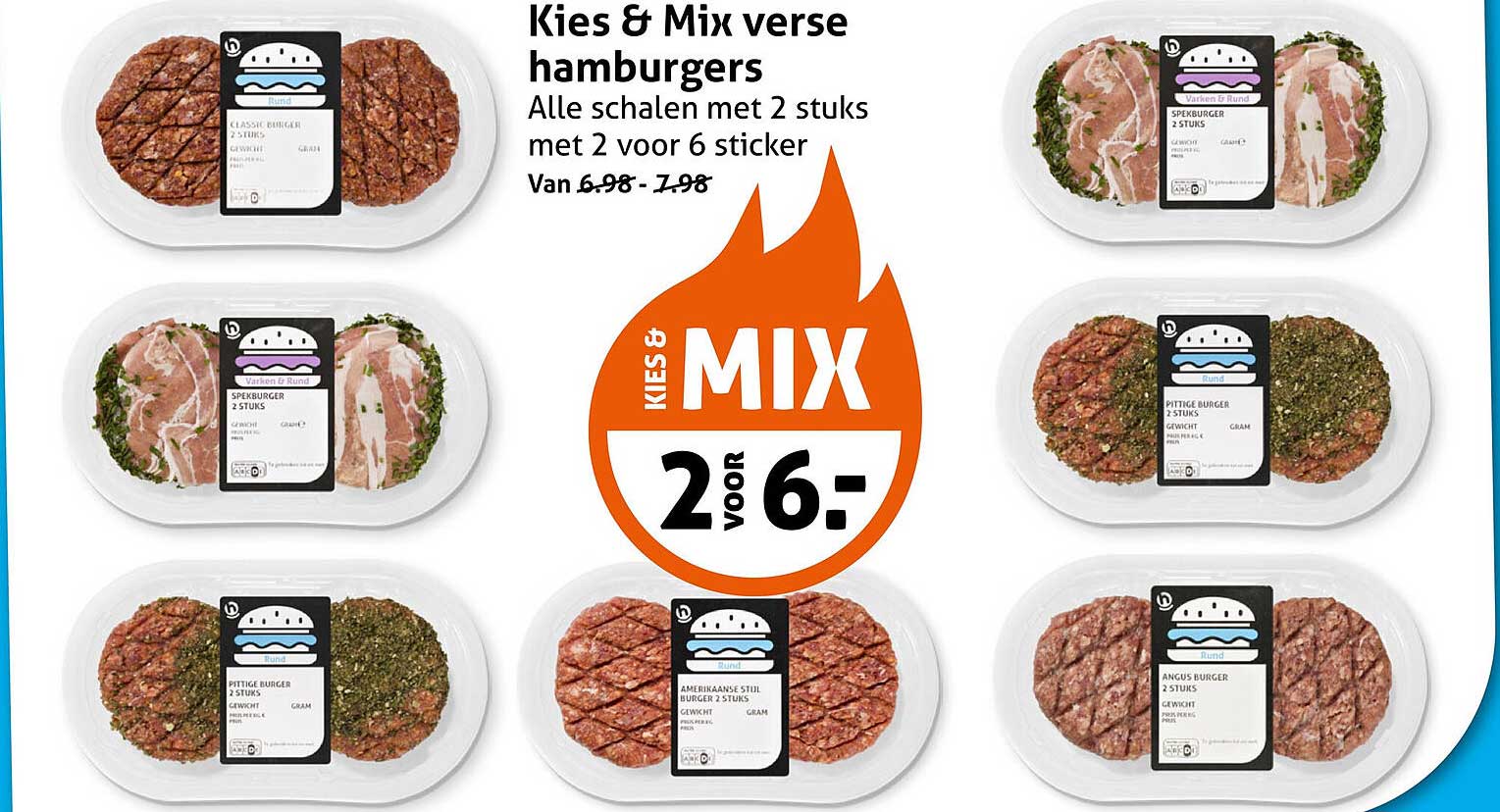 Kies & Mix verse hamburgers