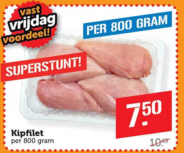 Kipfilet per 800 gram PER 800 GRAM