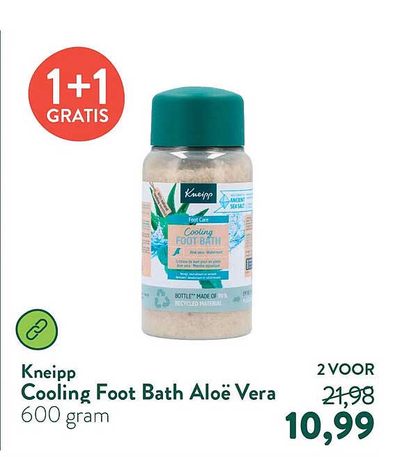 Kneipp Cooling Foot Bath Aloë Vera 600 gram 1+1 GRATIS