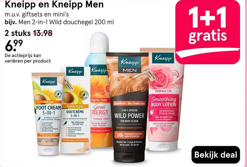 Kneipp en Kneipp Men 1+1 gratis