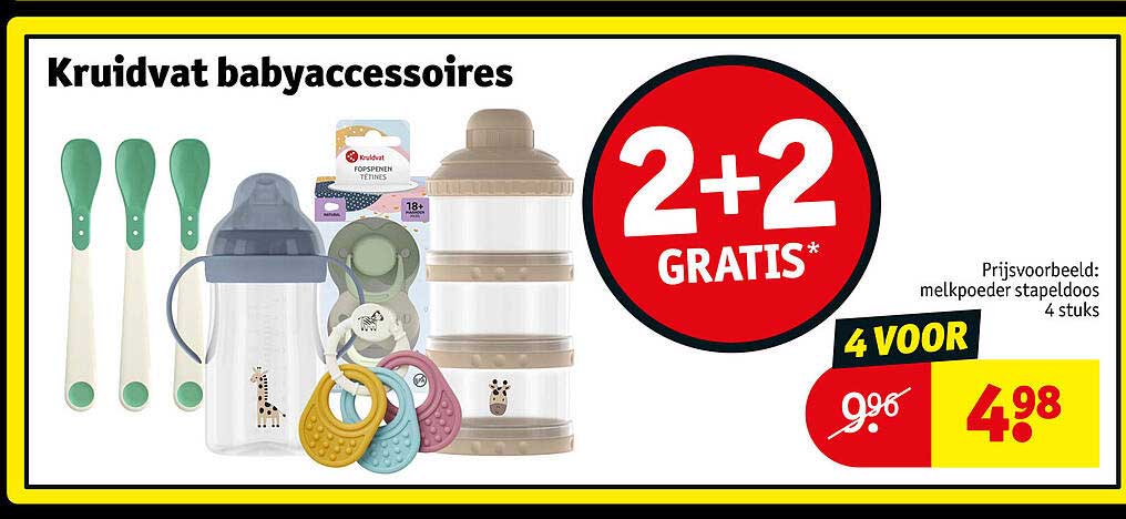 Kruidvat babyaccessoires 2+2 GRATIS*