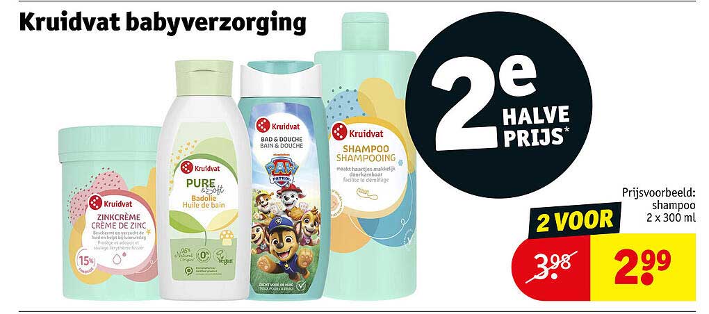 Kruidvat babyverzorging 2e halve prijs