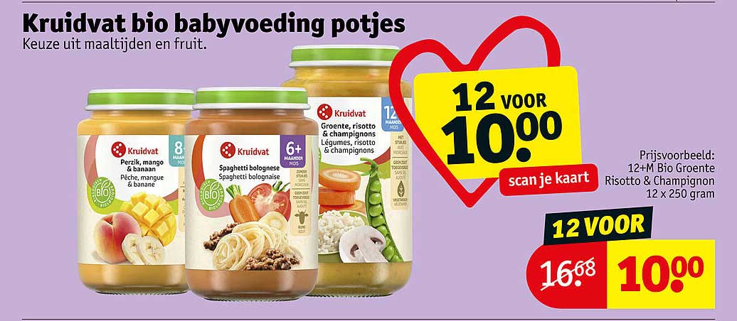 Kruidvat bio babyvoeding potjes 12 voor 10.00