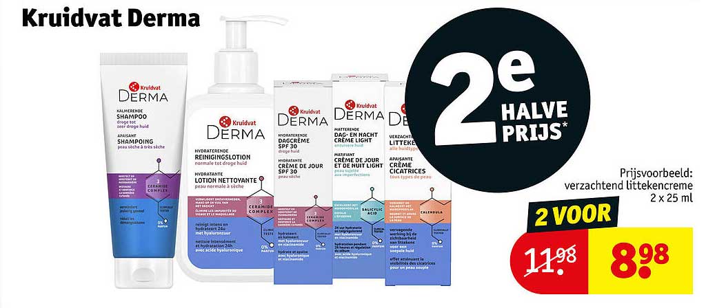 Kruidvat Derma 2e halve prijs