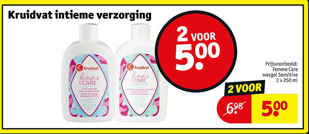 Kruidvat intieme verzorging 2 voor 5.00