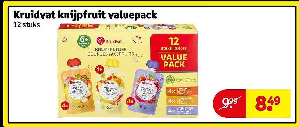 Kruidvat knijpfruit valuepack 12 stuks