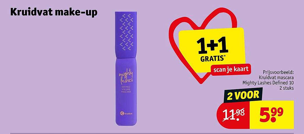 Kruidvat make-up 1+1 GRATIS