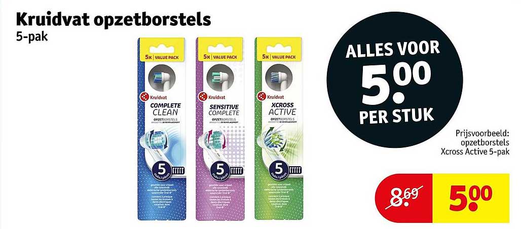 Kruidvat opzetborstels 5-pak