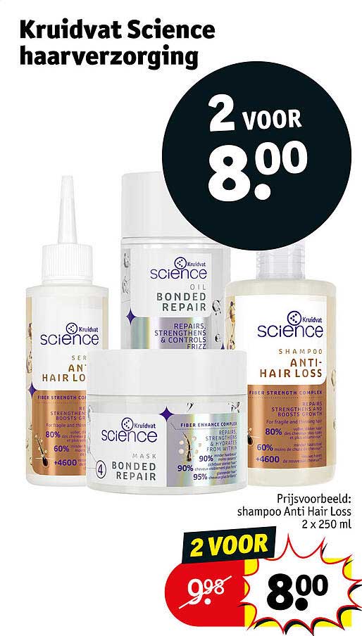 Kruidvat Science haarverzorging 2 VOOR 8.00