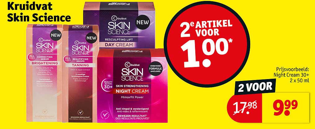 Kruidvat Skin Science 2e artikel voor 1.00*
