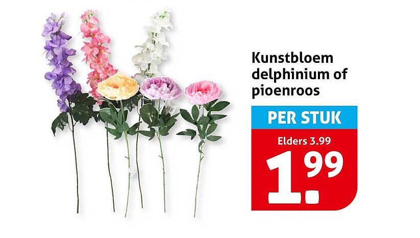 Kunstbloem delphinium of pioenroos