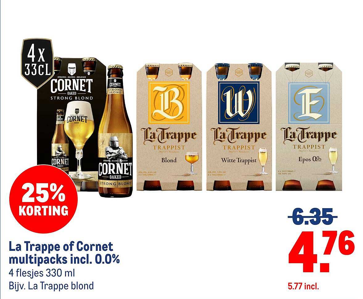 La Trappe of Cornet multipacks incl. 0.0%