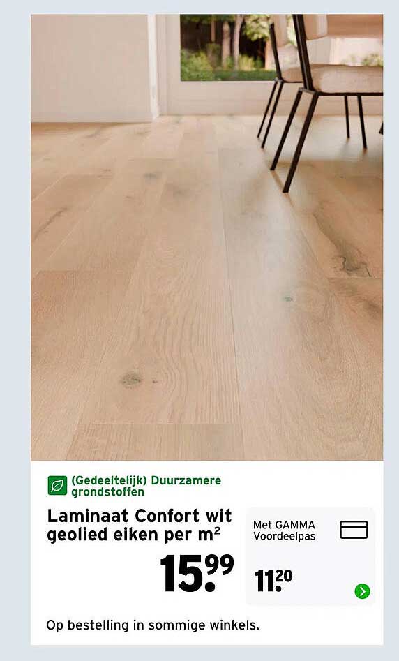 Laminaat Comfort wit geolied eiken per m²