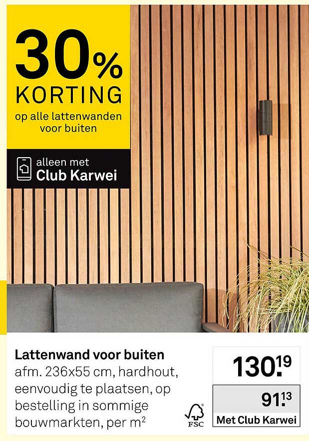 Lattenwand voor buiten 30% KORTING