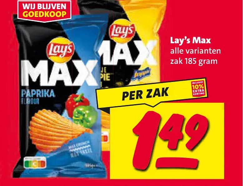 Lay's Max alle varianten zak 185 gram