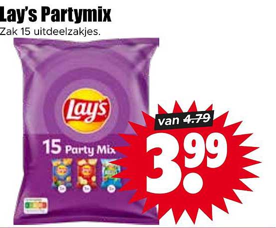 Lay's Partymix Zak 15 uitdeelzakjes