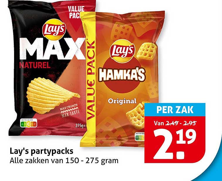 Lay's partypacks Alle zakken van 150 - 275 gram
