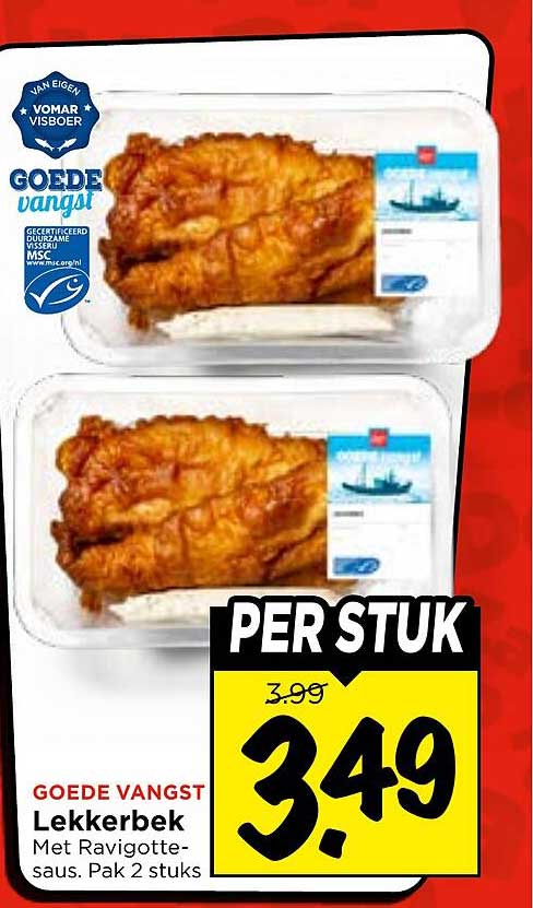 Lekkerbek Met Ravigotte-saus. Pak 2 stuks PER STUK