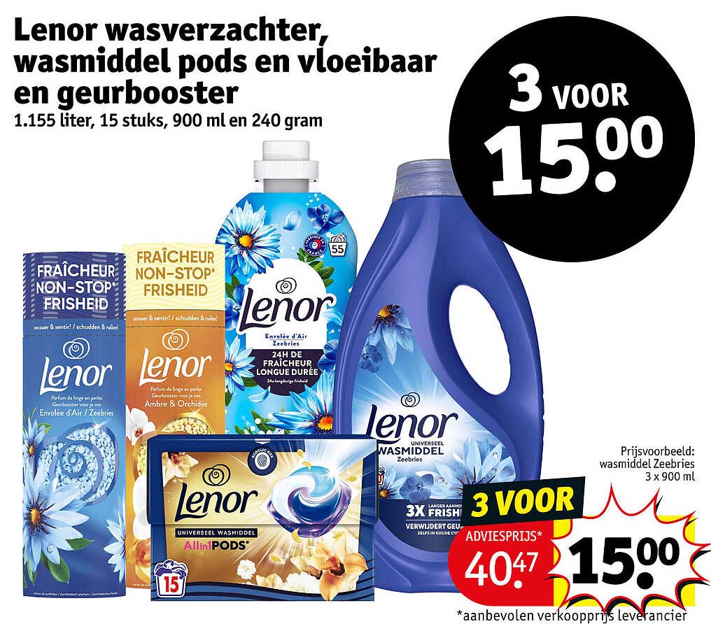 Lenor wasverzachter, wasmiddel pods en vloeibaar en geurbooster